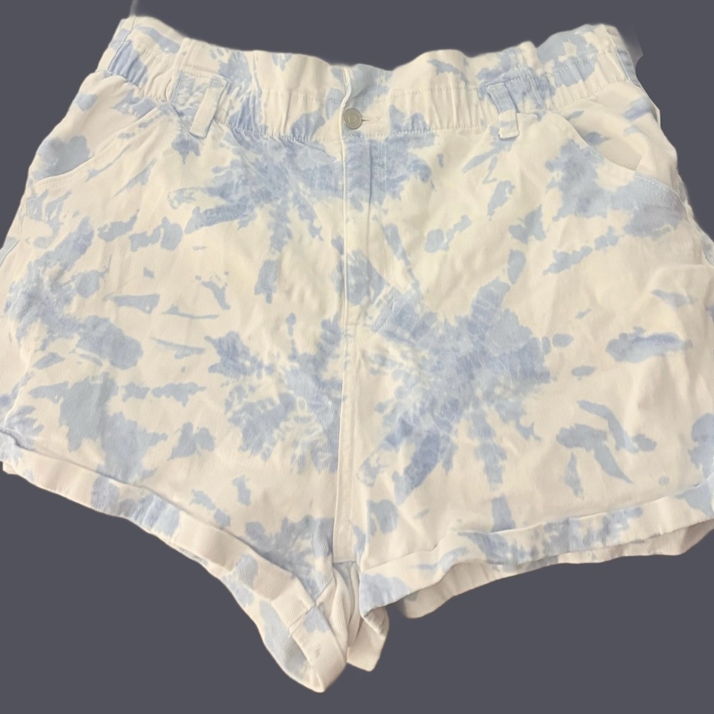 No Boundaries Blue and White Tie Dye Women’s Shorts - XXXL
